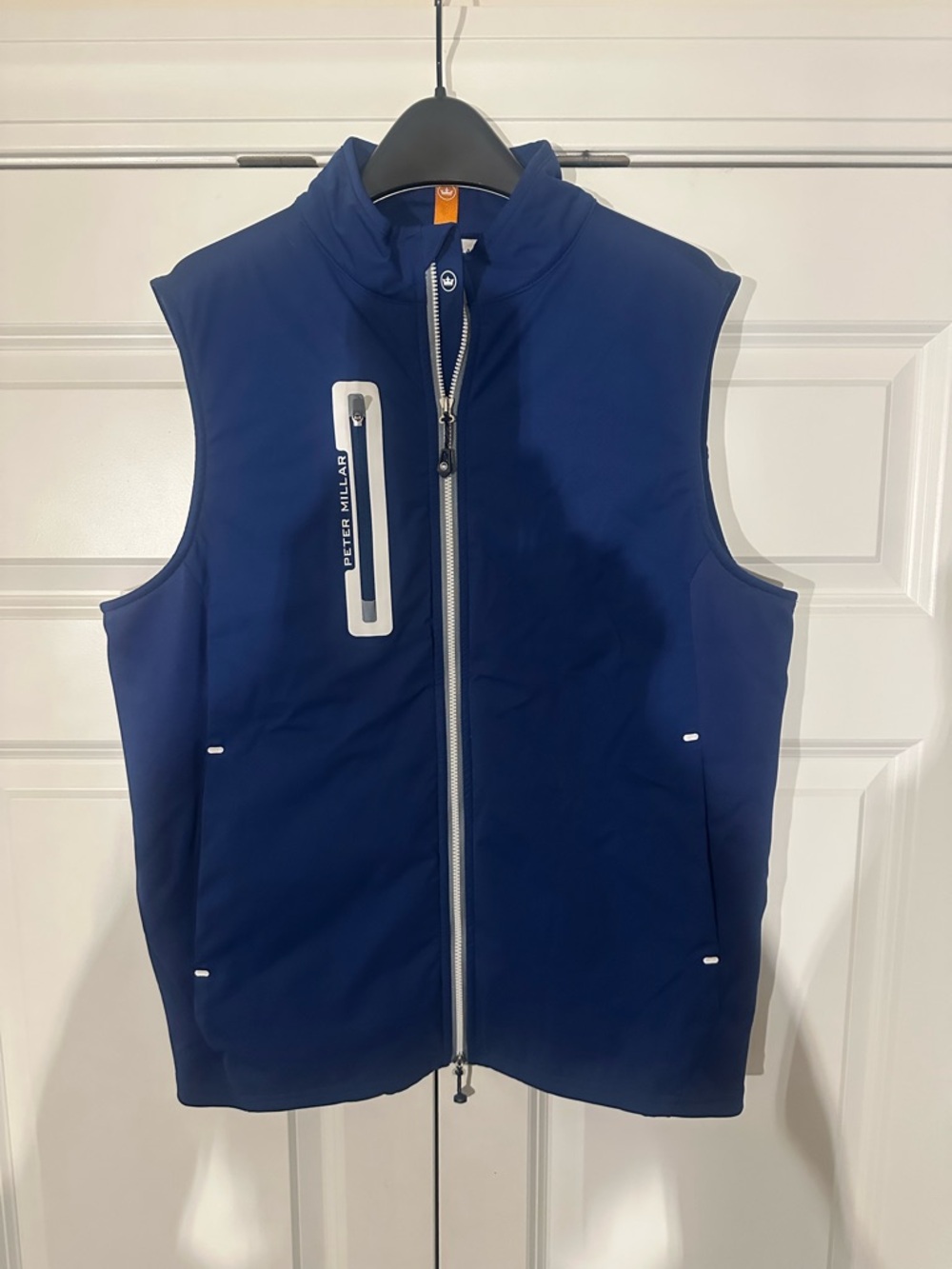 Peter Millar Navy Blue Performance Vest with White Trim. Small